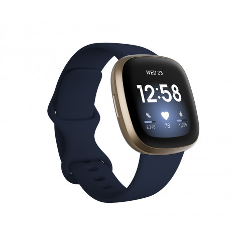 Fitbit Versa 3 AMOLED Blu, Oro GPS (satellitare)