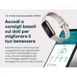 Fitbit Luxe AMOLED Braccialetto per rilevamento di attività Oro, Bianco