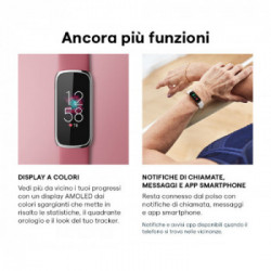 Fitbit Luxe AMOLED Braccialetto per rilevamento di attività Oro, Bianco
