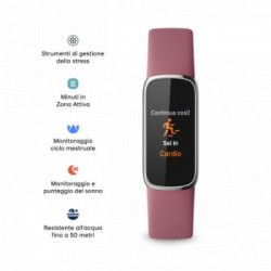 Fitbit Luxe AMOLED Braccialetto per rilevamento di attività Rosa, Platino