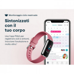 Fitbit Luxe AMOLED Braccialetto per rilevamento di attività Rosa, Platino