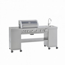 Rösle Videro G4 SK - Barbecue a Gas, 4 Bruciatori + 1 Laterale, Acciaio, Modello 25384 IN OMAGGIO COPERTURA