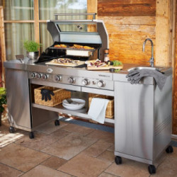 Rösle Videro G4 SK - Barbecue a Gas, 4 Bruciatori + 1 Laterale, Acciaio, Modello 25384 IN OMAGGIO COPERTURA