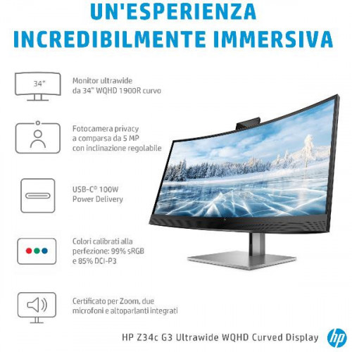 HP Z34c G3 Monitor 34 pollici WQHD USB-C...