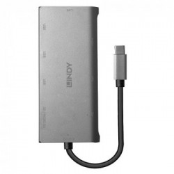 Lindy 43278 hub di interfaccia USB 3.2 Gen 1 (3.1 Gen 1) Type-C 5000 Mbit/s Grigio
