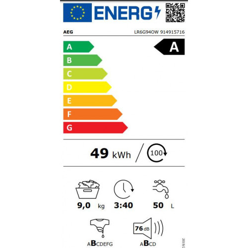Aeg LR6G94OW - Lavatrice a Carica Frontale,...