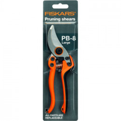 Fiskars 1020203 Forbici Da Potatura Professionali Bypass Pb-8 L, Lame In Acciaio Di Qualità, Lunghezza: 21 Cm, Nero/Arancione