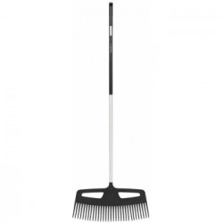 Fiskars 1027036 Scopa Per Foglie Con Denti Molto Resistenti, Lunghezza: 176,5 Cm, Larghezza: 61,5 Cm, Nero/Arancione,