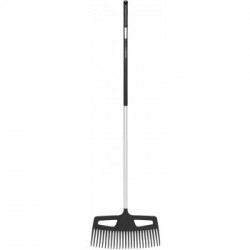 Fiskars 1027037 Scopa Per Foglie Con Denti Molto Resistenti, Lunghezza: 176 Cm, Larghezza: 49 Cm, Nero/Arancione,