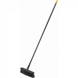 Fiskars 1025926 Scopa Multiuso Solid Con Doppie Setole Powerclean, Lunghezza: 1,7 M, L, Nero/Arancione