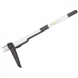 Fiskars 1020127 Light Series 1020127 Estrattore Di Erbe, Bianco/Marrone Scuro, Lunghezza: 90 Cm