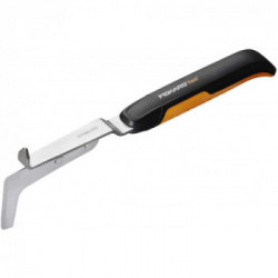 Fiskars 1027045 Piccolo Coltello E Raschietto Per Rimuovere Erbacce E Muschio, Lunghezza: 33,8 Cm, Nero/Arancione, Acciaio