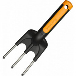 Fiskars 1000728 Sarchiello Con 3 Denti, Lunghezza: 25 Cm, Denti In Acciaio Inossidabile, Nero/Arancione, Premium