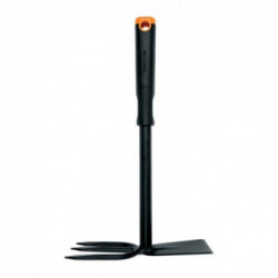 Fiskars 1027030 Zappetta a Due Punte, Lunghezza 30,5 cm, Testa in Acciaio Inox Impugnature in Plastica, Nero/Arancione, Ergo