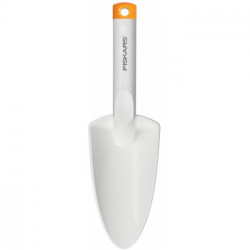 Fiskars 1027032 Trapiantatore Per Piantare E Trapiantare, Lunghezza: 29,1 Cm, Bianco/Arancione, Fibercomp/Acciaio Di Qualità