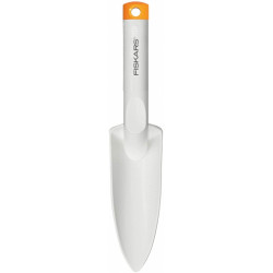 Fiskars 1027033 Trapiantatore Per Piantare E Trapiantare, Lunghezza: 29,1 Cm, Bianco/Arancione, Fibercomp/Acciaio Di Qualità,