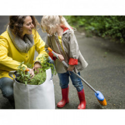 Fiskars 1001418 Scopa Per Bambini, Lunghezza: 80 Cm, Setole In Plastica/Manico In Alluminio, Blu/Arancione, Myfirst Fiskars