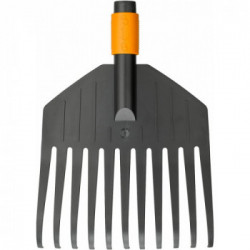 Fiskars 1000659 Scopa Da Giardino Piccola, Testa D'Attrezzo, 11 Denti, Larghezza: 21,3 Cm, Denti In Plastica, Nero/Arancione