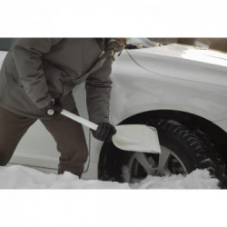 Fiskars 1019347 Pala Da Neve, Lunghezza: 63 Cm, Plastica Rinforzata Con Fibra Di Vetro Con Bordo In Acciaio, Bianco, Snowxpert