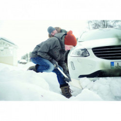 Fiskars 1019347 Pala Da Neve, Lunghezza: 63 Cm, Plastica Rinforzata Con Fibra Di Vetro Con Bordo In Acciaio, Bianco, Snowxpert