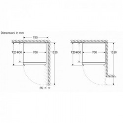 Bosch KGN49AICT - Frigorifero Combinato da Libera Installazione, Serie 6, NoFrost, 400 Litri, WiFi, Classe C, 203 x 70 cm 