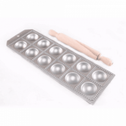 CALDER 040478 RAVIOLATORE ALLU 12PZ ROTONDI+MATTARELLO 32X11CM 