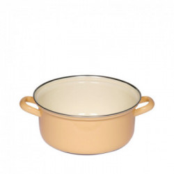 Riess, Casseruola smaltata gialla, con bordo cromato, Ø 20 cm