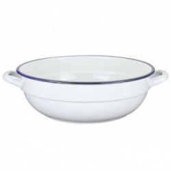 Rodytime 012263 - Tegame 2 Manici, Acciaio Smaltato, Bianco/Blu, 32 CM