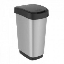 Rotho 11676 25 L Rettangolare Polipropilene (PP) Metallico, Argento