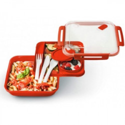 CONTENITORE MERENDA MICROONDE CON POSATE