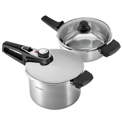 Profi-Cook 010566 - Set 2 Pentole Pressione, 6+3L