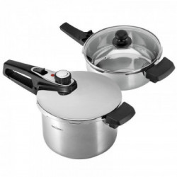 Profi-Cook 010566 - Set 2 Pentole Pressione, 6+3L