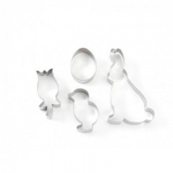 Eva 041218 - Tagliabiscotti, Pasqua, 4 Pezzi, Acciaio Inox