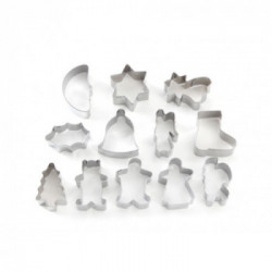 Eva 041220 - Tagliabiscotti, Natale, Acciaio Inox, 12 Pezzi