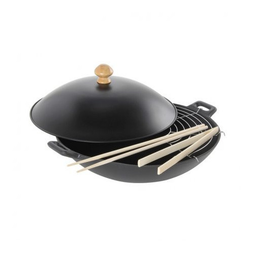 Eva 070354 - Padella Wok in Ghisa, 6 Pezzi, 30 CM