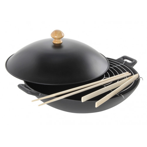 Eva 070355 - Padella Wok in Ghisa, 6 Pezzi, 36 CM