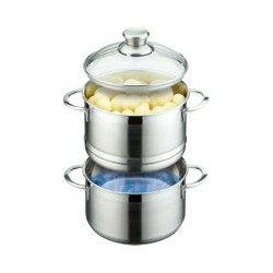 GSW 3 PEZZI SET CUOCIVAPORE INOX INDUZIONE 'MIRAGE' Ø 18CM GSW