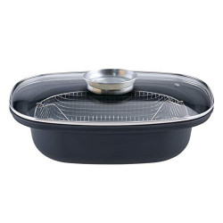 GSW ROSTIERA+COPERCHIO AROMA+CESTELLO INDUZIONE 39x25x9.5 CM 