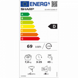 Sharp ES-HFA7103WD-IT - Lavatrice a Carica Frontale, 7 Kg, 1000 Giri, Classe D