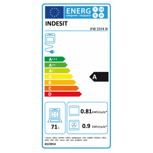 Indesit IFW 55Y4 IX - Forno da Incasso, 71...