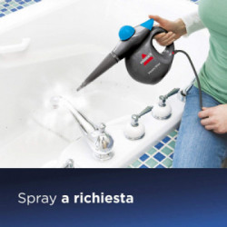 Bissell 2635J SteamShot Pulitore a Vapore Portatile 1050W, Pressione 4,5 Bar, Portatile, Pronto in 60 Sec.