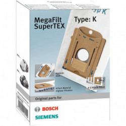 Bosch BBZ41FK MegaFilt SuperTEX - Sacchetti per Aspirapolvere, Serie K, 4 Pezzi