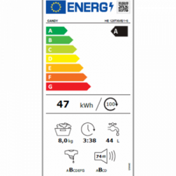 Candy HE 128TXME/1-S - Lavatrice a Carica Frontale, 8 Kg, 1200 Giri/min, Classe A 