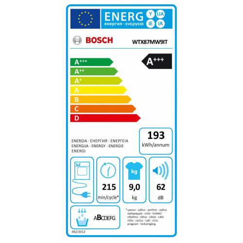 Bosch WTX87MW9IT - Asciugatrice a Pompa di...