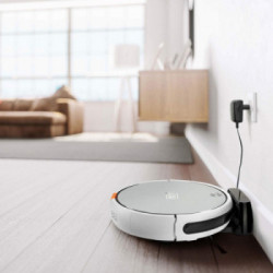 Black & Decker BXRV500E aspirapolvere robot Senza sacchetto Nero, Acciaio inossidabile, Bianco