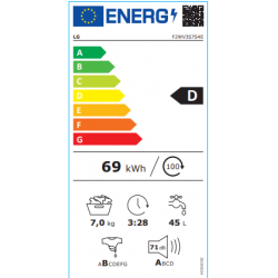 LG F2WV3S7S4E - Lavatrice Slim AI DD™, Lavaggio a Vapore, Carica Frontale, 7 kg, 1200 Giri/min, Classe D