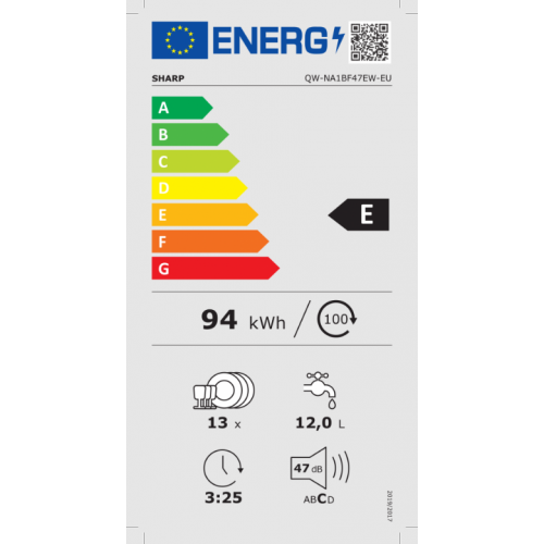 Sharp QW-NA1BF47EW - Lavastoviglie da Libera...
