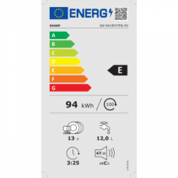 Sharp QW-NA1BF47EW - Lavastoviglie da Libera Installazione, 13 Coperti, Classe E