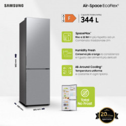 SAmsung RB33B612FSA - Frigorifero Combinato, Ecoflex, Total No Frost, 344 Litri, Classe F