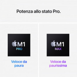 Apple MacBook Pro 16" chip M1 Pro 10‑core CPU 16‑core GPU 512GB SSD Grigio *ESTENSIONE GARANZIA3 3 ANNI IN PIU' in omaggio*